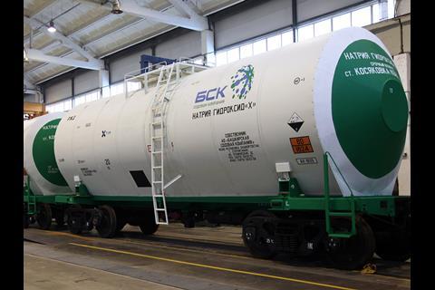 Chemical tank wagons now account for 3% of output.